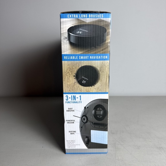 BROOKSTONE Robotic Vacuum Cleaner 3 In 1 Designed For Hard Surfaces NEW - Picture 4 of 7